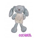 POMMETTE Doudou lapin bleu blanc ABC