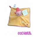 KITCHOUN doudou chat jaune rose chapeau