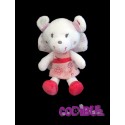 POMMETTE Doudou ours robe rose papillon fleurs