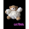 KALOO Doudou ours blanc fourrure