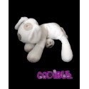 OBAIBI Doudou chien couché blanc cocard OKAIDI