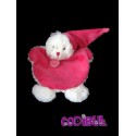 BABY NAT' doudou ours blanc rose calins