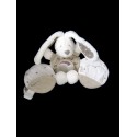 POMMETTE Doudou activité lapin blanc beige la tête dans les étoiles