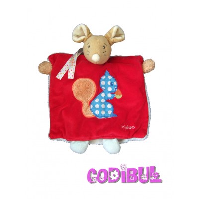 KALOO Doudou marionnette souris rouge écureuil