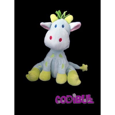 ORCHESTRA doudou girafe bleu vert 28 cm