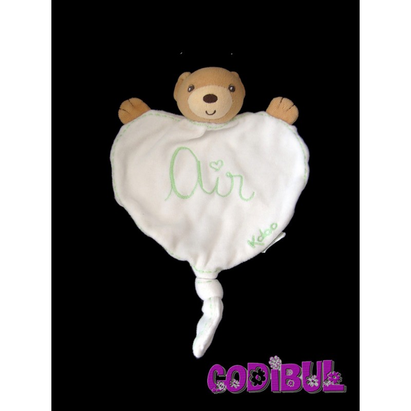 KALOO Doudou marionnette ours sable patchwork