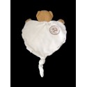 KALOO Doudou ours blanc vert coeur air coton bio