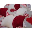 14 lingettes lavables coeurs rouge + panière * coton - bambou *