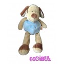 DOUKIDOU Doudou chien bleu marron 37 cm
