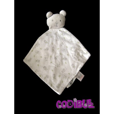 LA REDOUTE cocoon doudou plat ours blanc gris