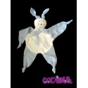 Doudou lapin blanc bleu vichy ABC la petite grenouille