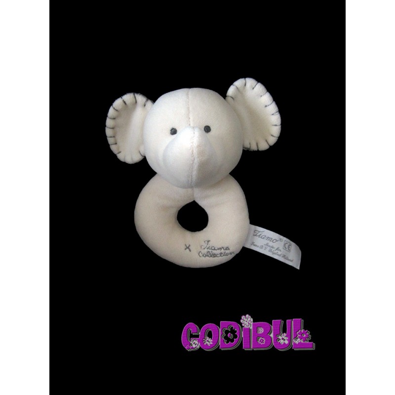 TIAMO doudou hochet éléphant beige