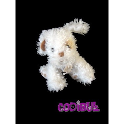 HISTOIRE D'OURS Doudou chien blanc beige