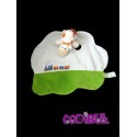 EGMONT TOYS doudou plat vache train blanc vert