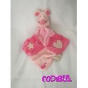 BABY NAT' doudou souris rose coeur étoile mouchoir