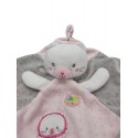 MOTS D'ENFANTS DOUDOU PLAT chat rose gris