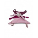 DOUDOU ET COMPAGNIE lapin blanc rose prune cerise attache tétine