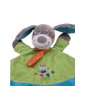 MOTS D'ENFANTS doudou chien bleu vert