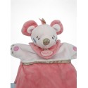 BABY NAT' doudou plat marionnette souris rose Tipioux