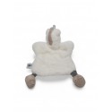 BABY NAT' doudou plat marionnette licorne blanc et gris