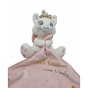Doudou chat blanc rose Les Aristochats mouchoir Good Night DISNEY