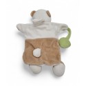DOUDOU ET COMPAGNIE marionnette panda blanc beige feuille