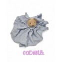 DOUDOU ET COMPAGNIE lapin bleu ciel lange