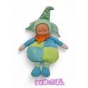 COROLLE Doudou Poupée lutin bleu vert avec grelot