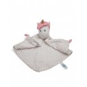 Jemini doudou plat licorne blanc rose