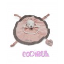 SAUTHON doudou plat rond souris Lilibelle rose