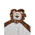 Doudou plat lion marron beige blanc ZDT