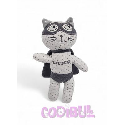 IKKS Doudou chat blanc gris...