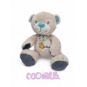 BEBISOL Doudou ours gris bleu Arthur et Lola