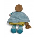 DOUDOU ET COMPAGNIE marionnette super héros garçon bleu vert cape