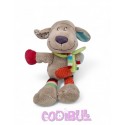 NICOTOY Doudou mouton gris beige multicolore