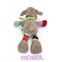 NICOTOY Doudou mouton gris beige multicolore