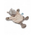 BABY NAT' doudou marionnette rhinocéros gris beige Savane