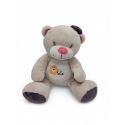 BEBISOL Doudou ours beige rose violet Arthur et Lola