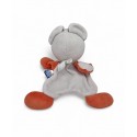 SUCRE D'ORGE doudou plat souris blanche grise orange
