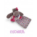 BABY NAT' doudou hippopotame blanc rose