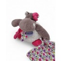 BABY NAT' doudou hippopotame blanc rose