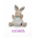 KALOO Doudou marionnette lapin blanc beige foulard bleu LES AMIS