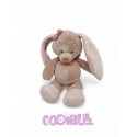 NATTOU Doudou lapin Nina beige rose 22 cm avec grelot