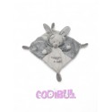 Premaman doudou plat ours blanc gris Happy Baby
