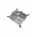 Premaman doudou plat ours blanc gris Happy Baby