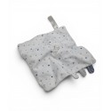 OBAIBI Doudou plat lapin bleu blanc gris coeurs