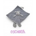 OBAIBI Doudou plat chien gris bleu rayures