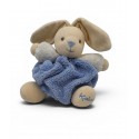 KALOO Doudou lapin plume blanc bleu