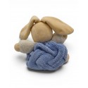 KALOO Doudou lapin plume blanc bleu