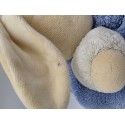 KALOO Doudou lapin plume blanc bleu